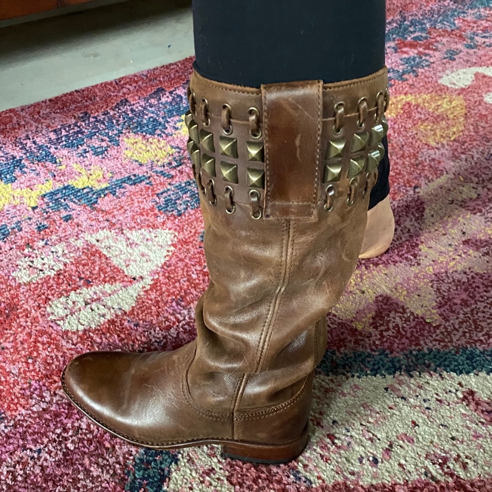 Sendra Leather boots with studs